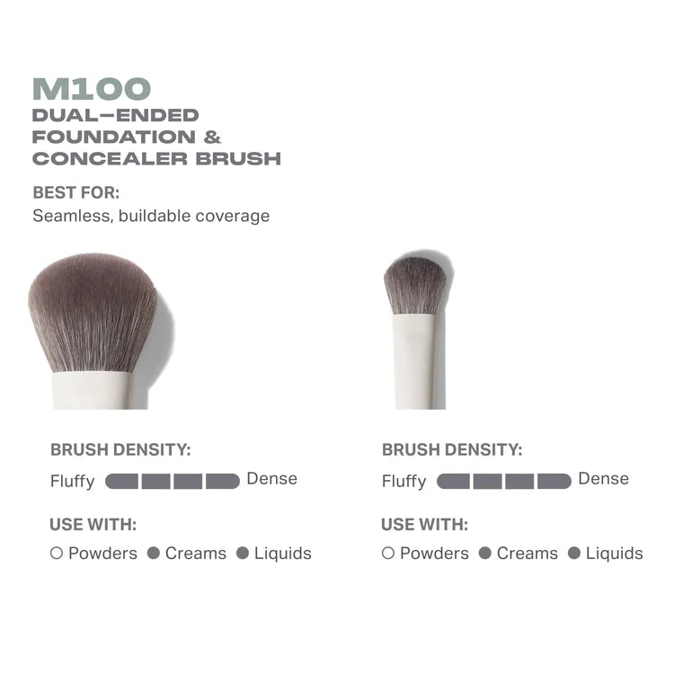 M100 DUAL-ENDED FOUNDATION & CONCEALER BRUSH