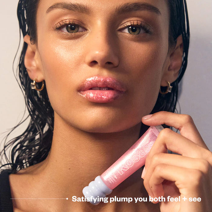 Lip Pulse Glassy Lip Plumper Gloss-Aura Flare - clear with iridescent pink shimmer