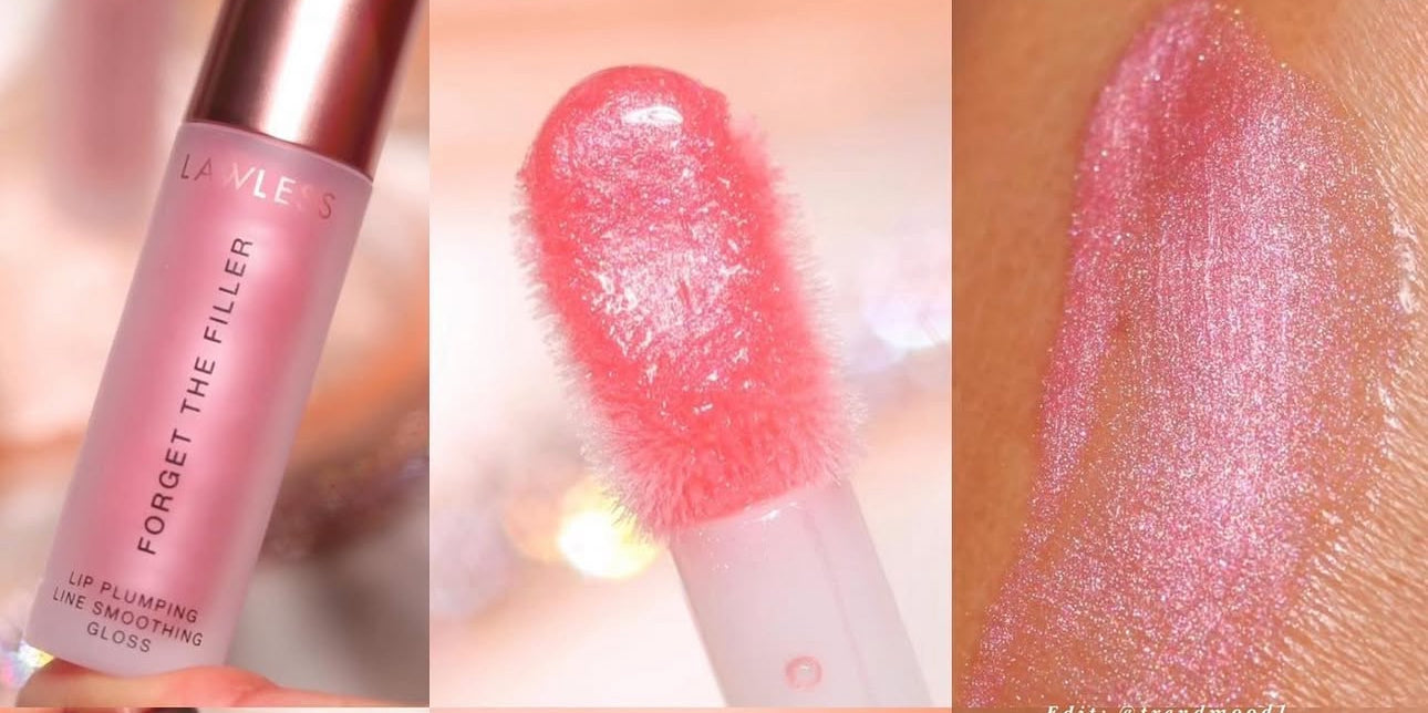 Forget The Filler Lip-Plumping Line-Smoothing Gloss -Pixie ( Baby pink with pink shimmer )