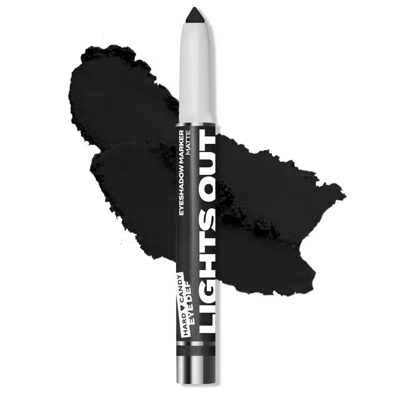 Hard Candy Eye Def Eyeliner / Eyeshadow Marker, Creamy Shadow Stick, Lights Out, Matte Black