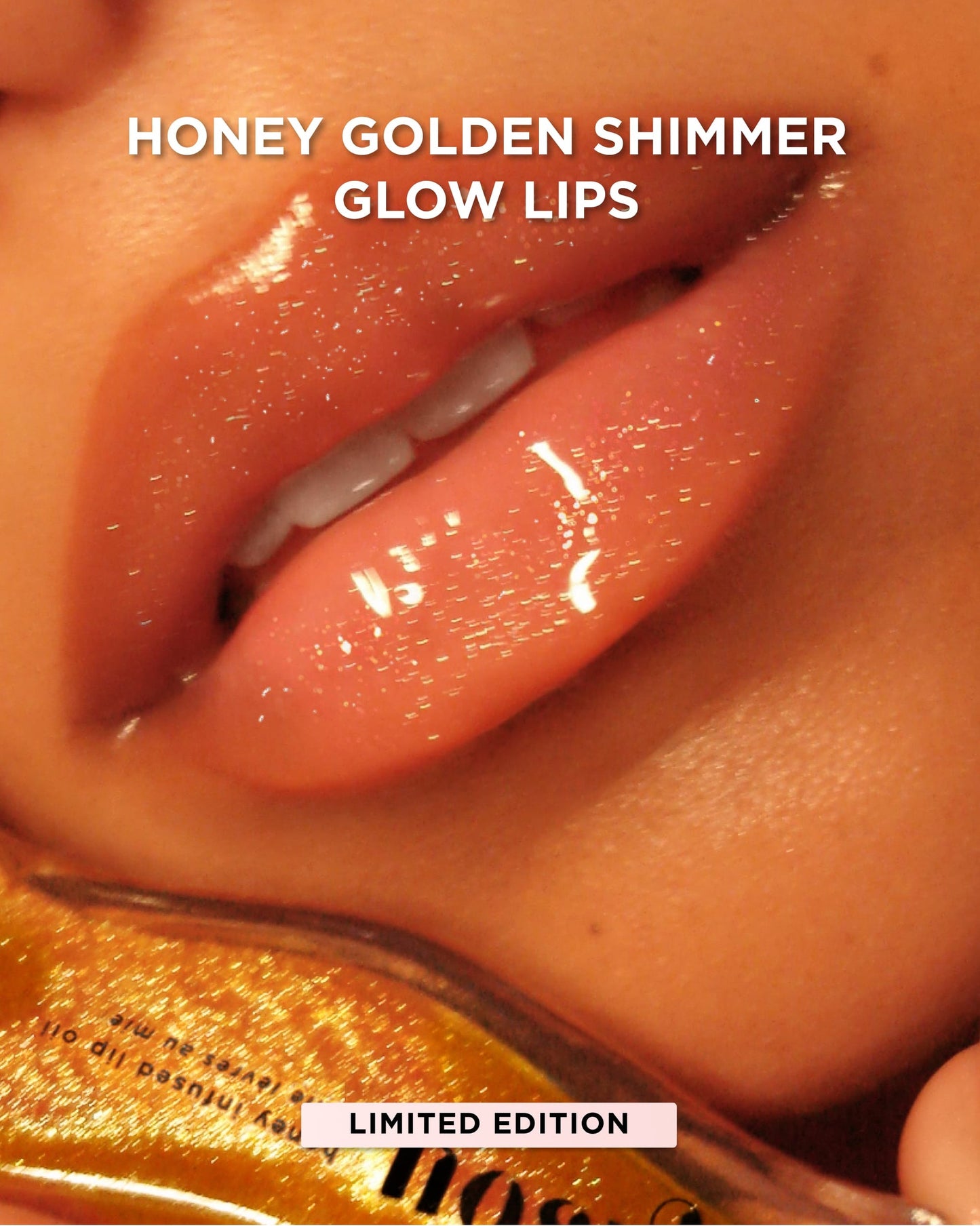 Honey infused lip oil - Golden shimmer glow