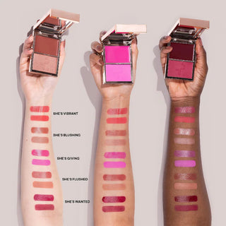 Major Headlines Double-Take Crème & Powder Blush Duo-She's Giving - vibrant blue pink
