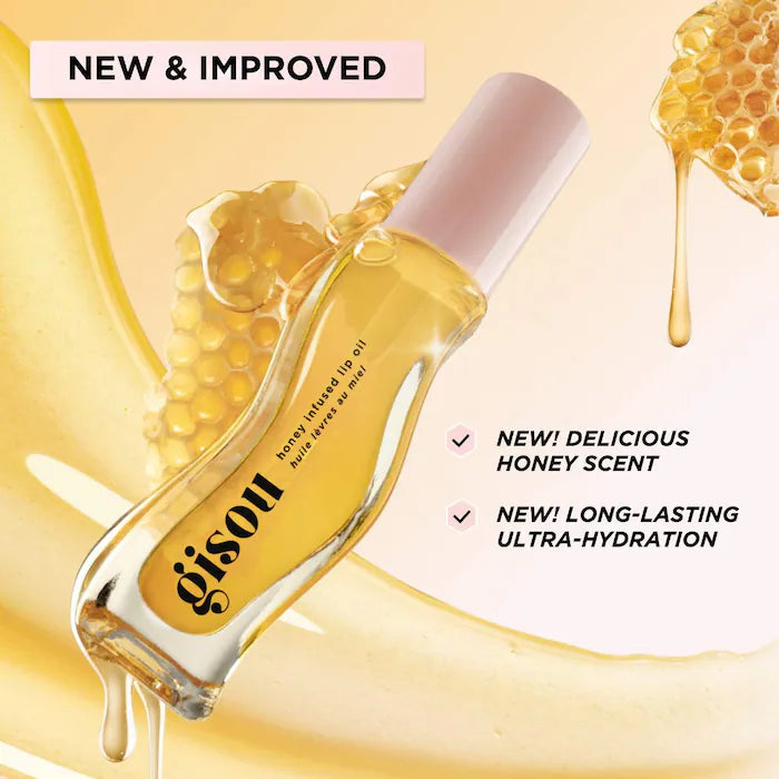 Honey Infused Hydrating Lip Oil-Honey Gold - clear golden glow