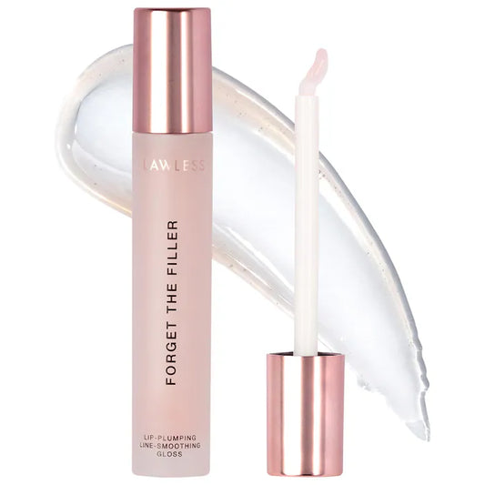 Forget The Filler Lip Plumper Line Smoothing Gloss- Rosy Outlook - super sheer baby pink (#1 gloss )