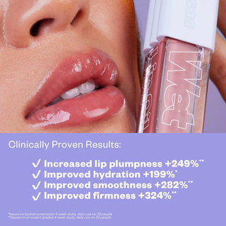 Wet Lip Oil Plumping Peptide Lip Treatment Gloss-Unbuttoned - soft warm blush
