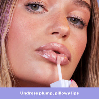 Wet Lip Oil Plumping Peptide Lip Treatment Gloss-Unzipped - milky pink champagne