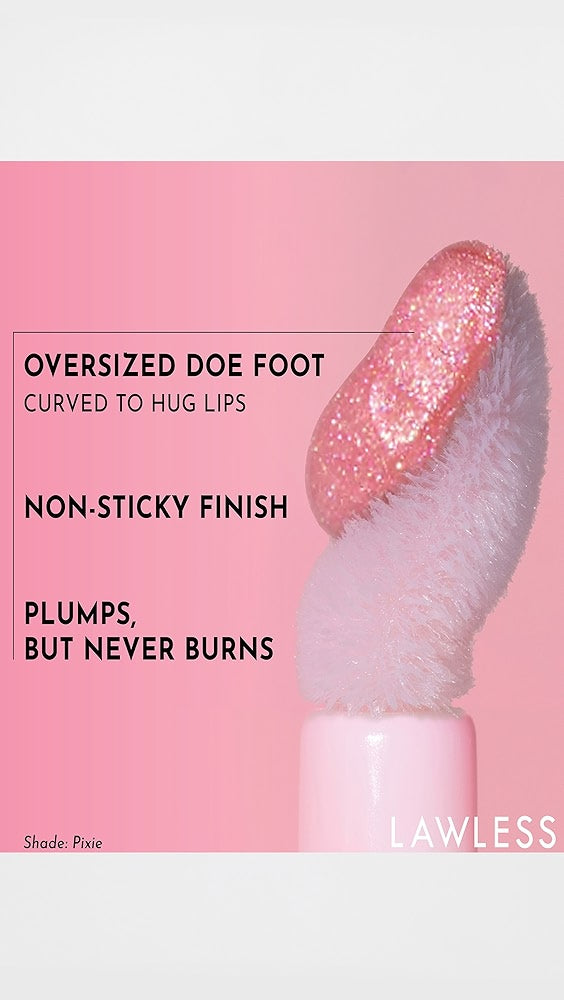 Forget The Filler Lip-Plumping Line-Smoothing Gloss -Pixie ( Baby pink with pink shimmer )