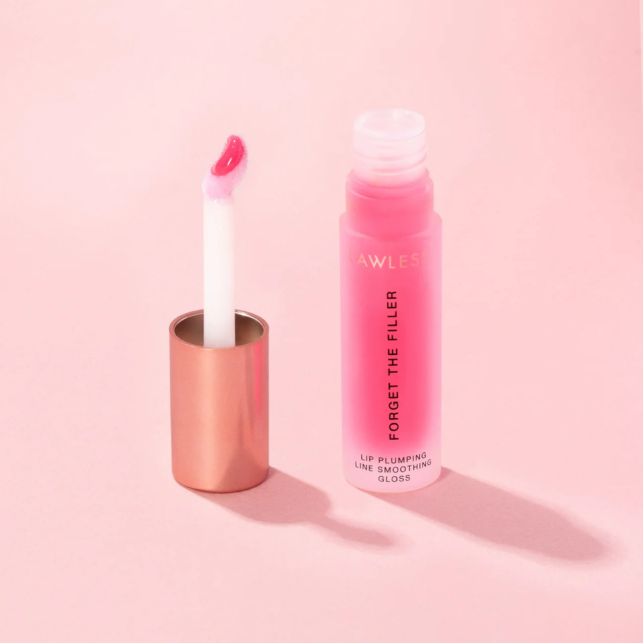 Forget The Filler Lip-Plumping Line-Smoothing Gloss- Juicy watermelon (sheer watermelon with a pearl finish and a sweet & juicy watermelon)