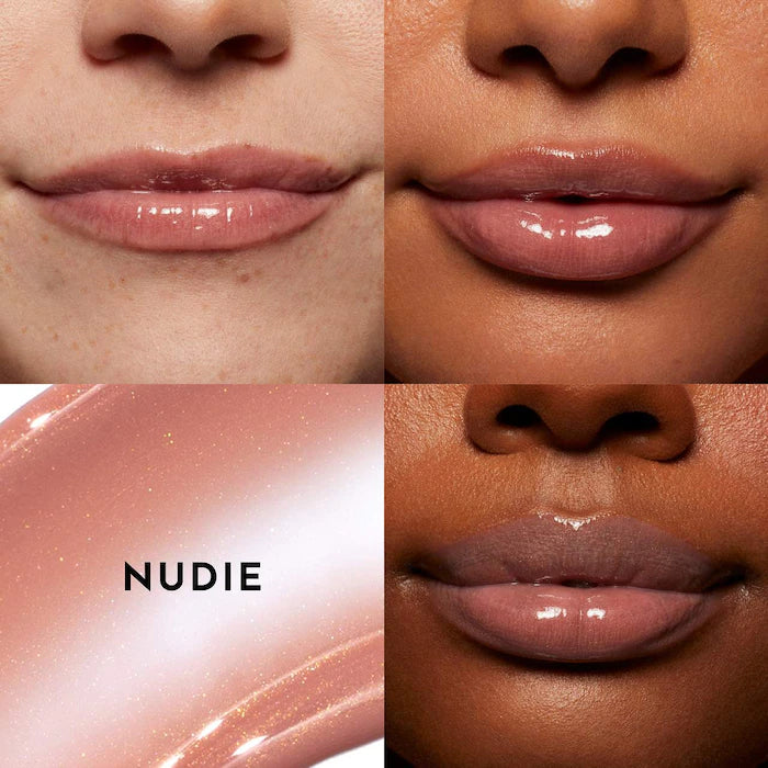 Forget The Filler Lip Plumper Line Smoothing Gloss-Nudie (light nude brown -  with a pearl finish)