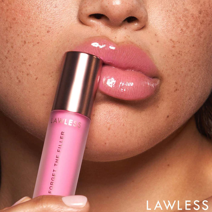 Forget The Filler Lip Plumper Line Smoothing Gloss-Daisy Pink - sheer, creamy baby pink