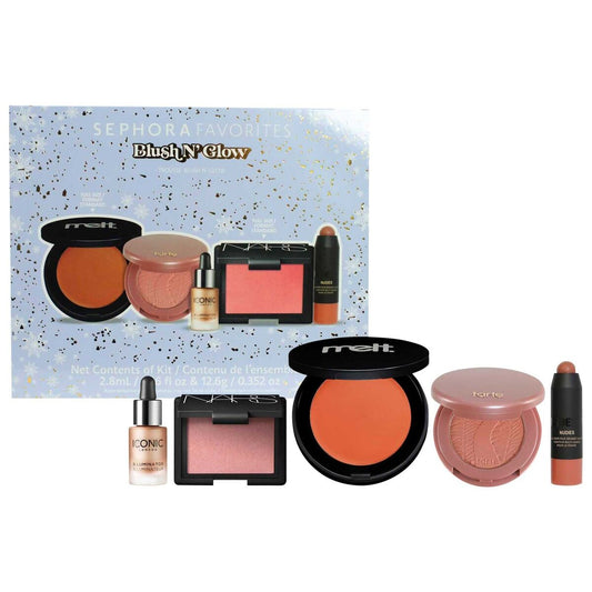 SEPHORA FAVORITES BLUSH N' GLOW CHEEK SET 5PC HOLDAY MUST HAVE MAKEUP KIT (190$ value)