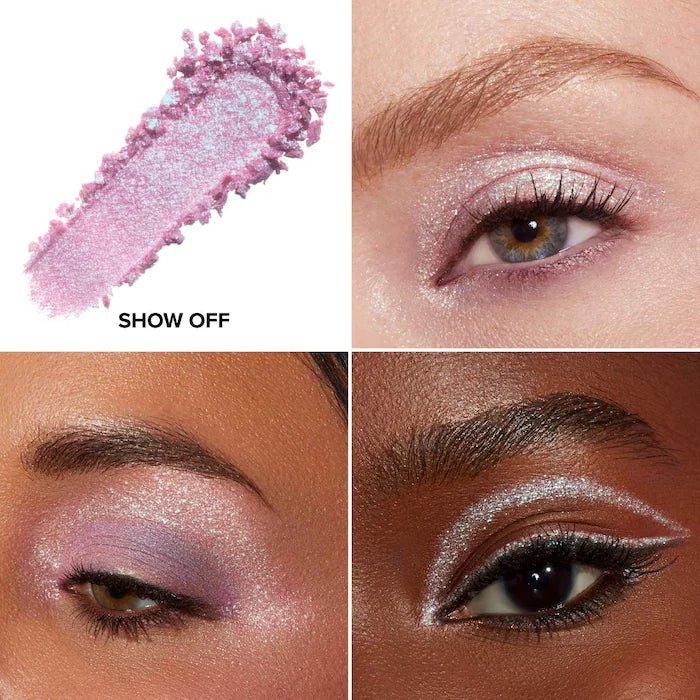 Disco Crush High Shine Glitter Eye + Face Sparkle-Show Off - iridescent lavender with holographic sparkle