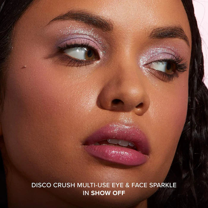 Disco Crush High Shine Glitter Eye + Face Sparkle-Show Off - iridescent lavender with holographic sparkle