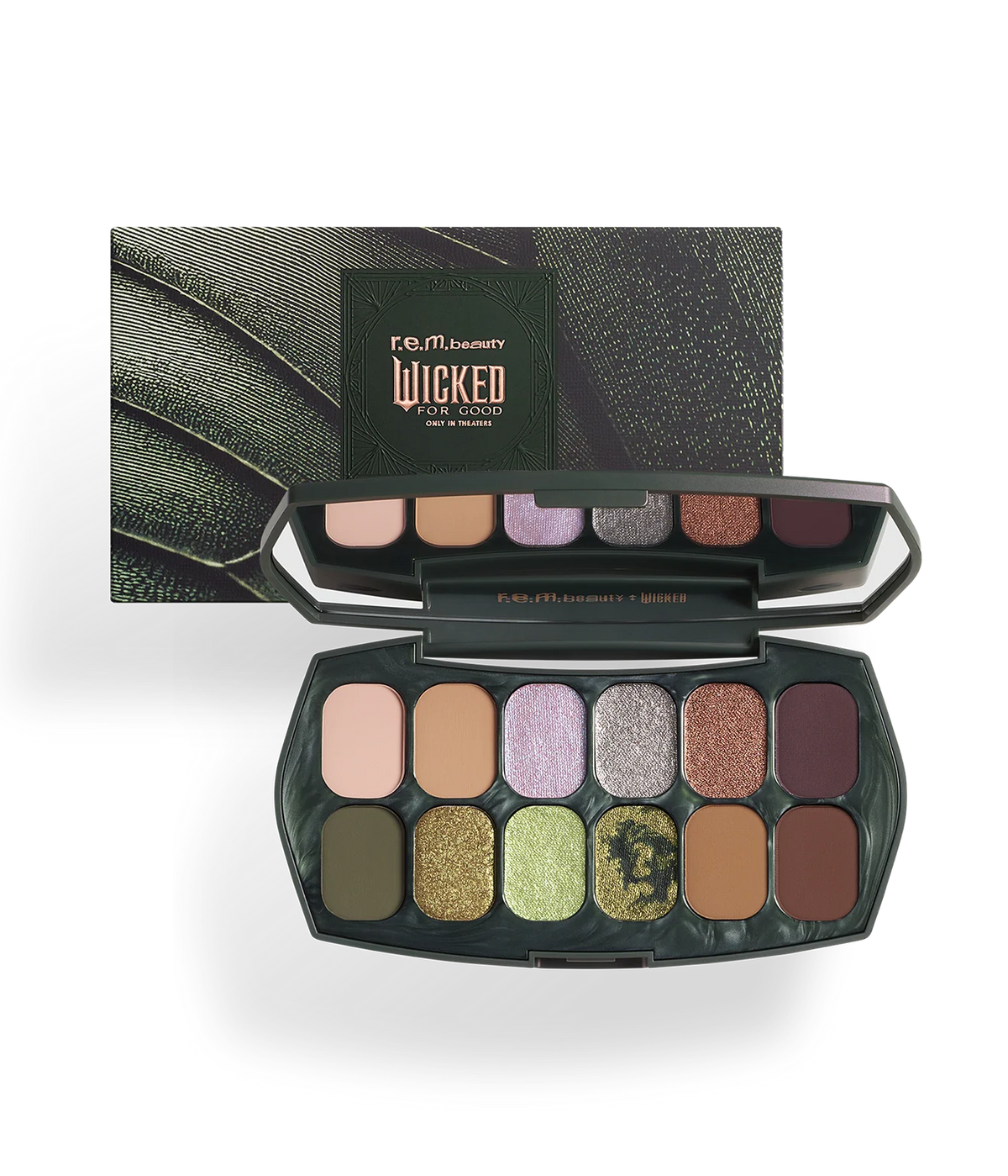 e.m. beauty x wicked: for good ozian forest eyeshadow palette
