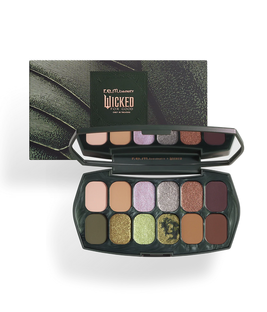 e.m. beauty x wicked: for good ozian forest eyeshadow palette