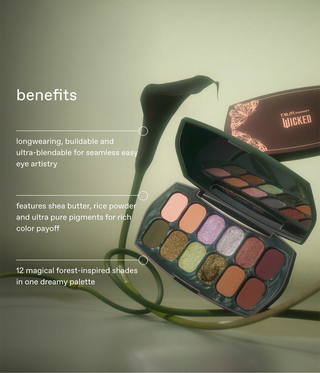 e.m. beauty x wicked: for good ozian forest eyeshadow palette