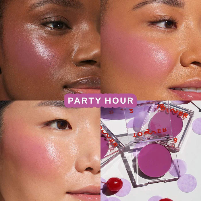 BeachPlease Lip + Cheek Cream Blush-Party Hour - sun-kissed lavendar pink