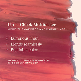 BeachPlease Lip + Cheek Cream Blush-Party Hour - sun-kissed lavendar pink