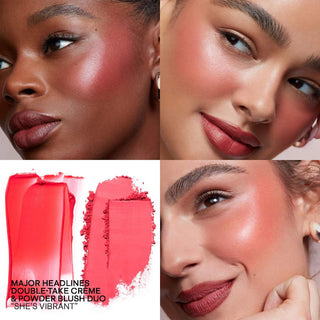 Major Headlines Double-Take Crème & Powder Blush Duo-She's Vibrant - bright pinky coral