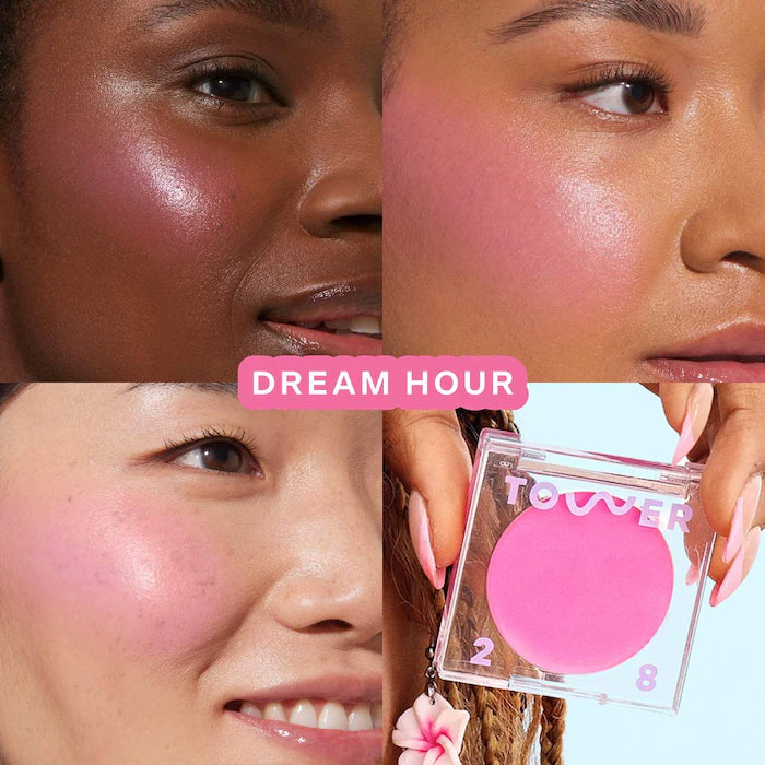 BeachPlease Lip + Cheek Cream Blush-Dream Hour - sun-kissed bright pink