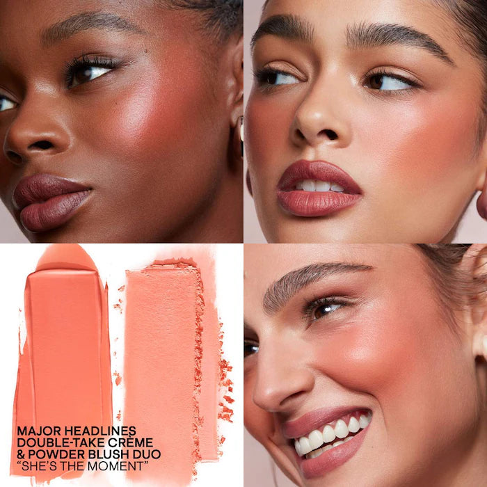 Major Headlines Double-Take Crème & Powder Blush Duo-She's the Moment (soft tangerine) - golden peach