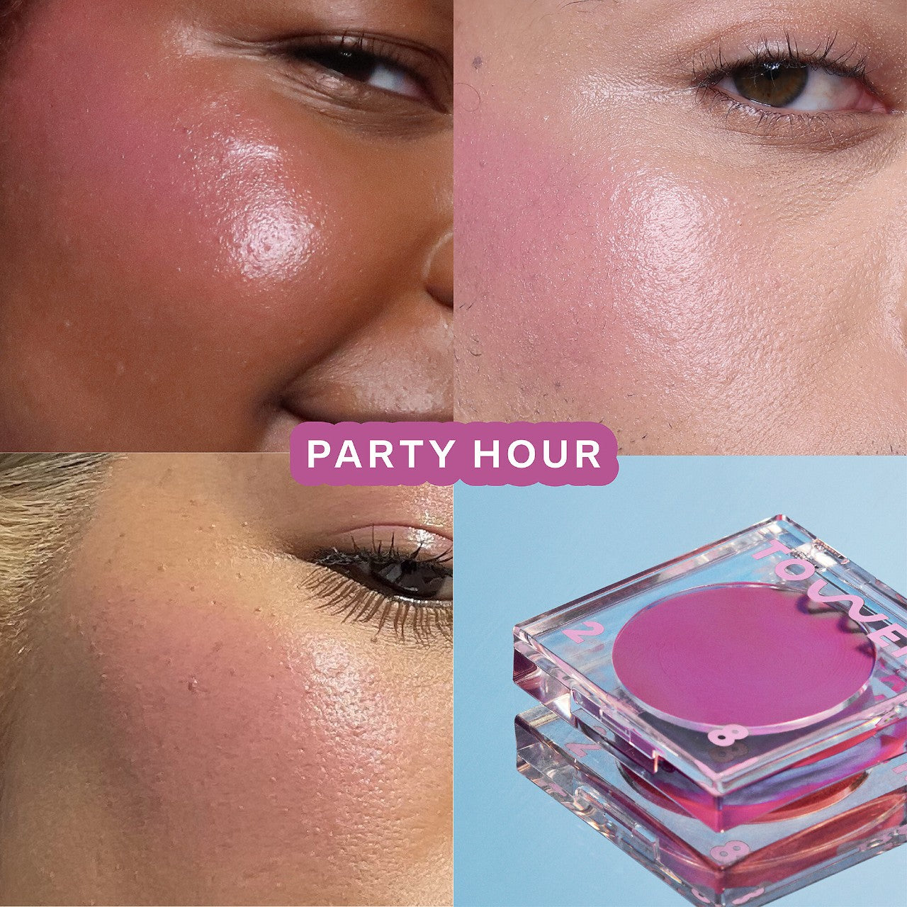 BeachPlease Lip + Cheek Cream Blush-Party Hour - sun-kissed lavendar pink