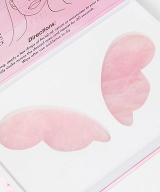 ANGEL WINGS ROSE QUARTZ GUA SHA