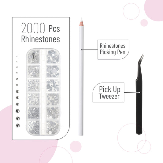 Rhinestones 2000pcs set with tweezers