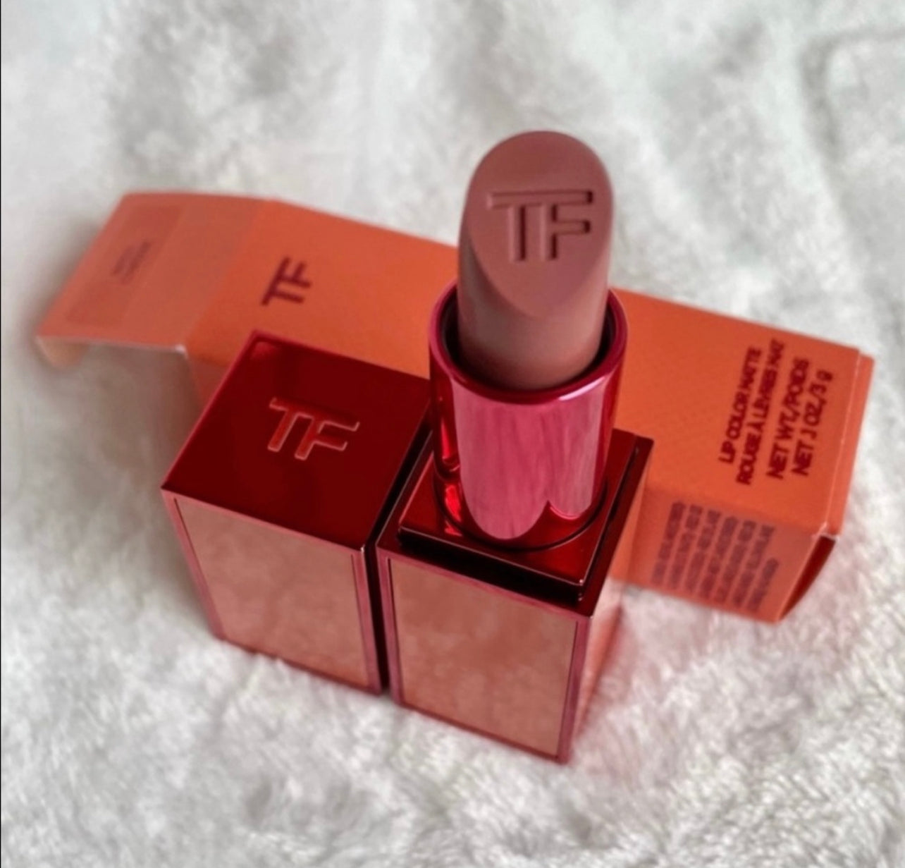 Tom Ford Bitter Peach Luxe Matte Lipstick in Cheri (rosey nude)