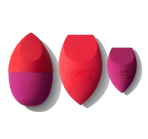 COCA-COLA X MORPHE BUNCH O'CHERRIES 3-PIECE BEAUTY SPONGE SET