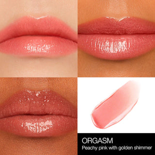 Afterglow Lip Shine Gloss-Orgasm - peachy pink with golden shimmer