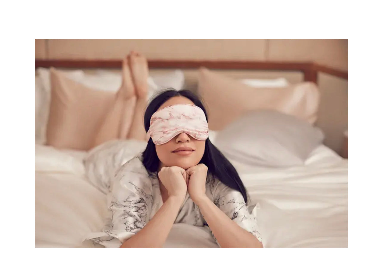 Pink Marble Pure Silk Sleep Mask