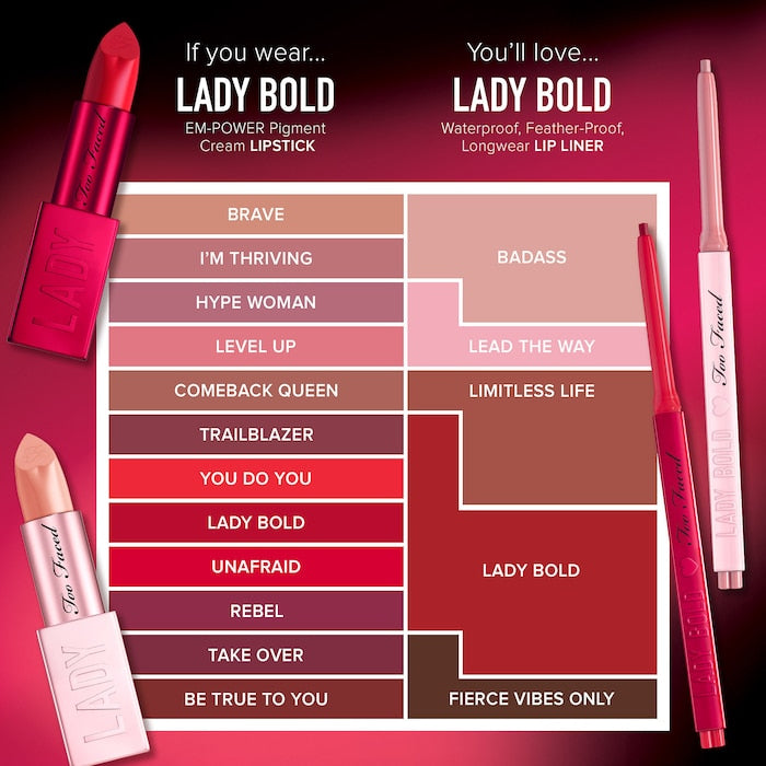 Lady Bold Cream Lipstick-Unafraid - bright poppy red