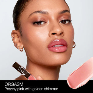 Afterglow Lip Shine Gloss-Orgasm - peachy pink with golden shimmer