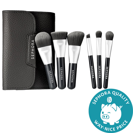 Mini Deluxe Charcoal Antibacterial brush set